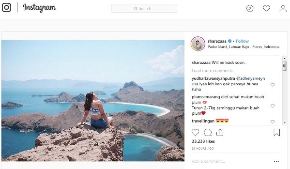 Unggah Foto Seksi di Atas Tebing, Putri Wulan Guritno Kena Gombal Netizen